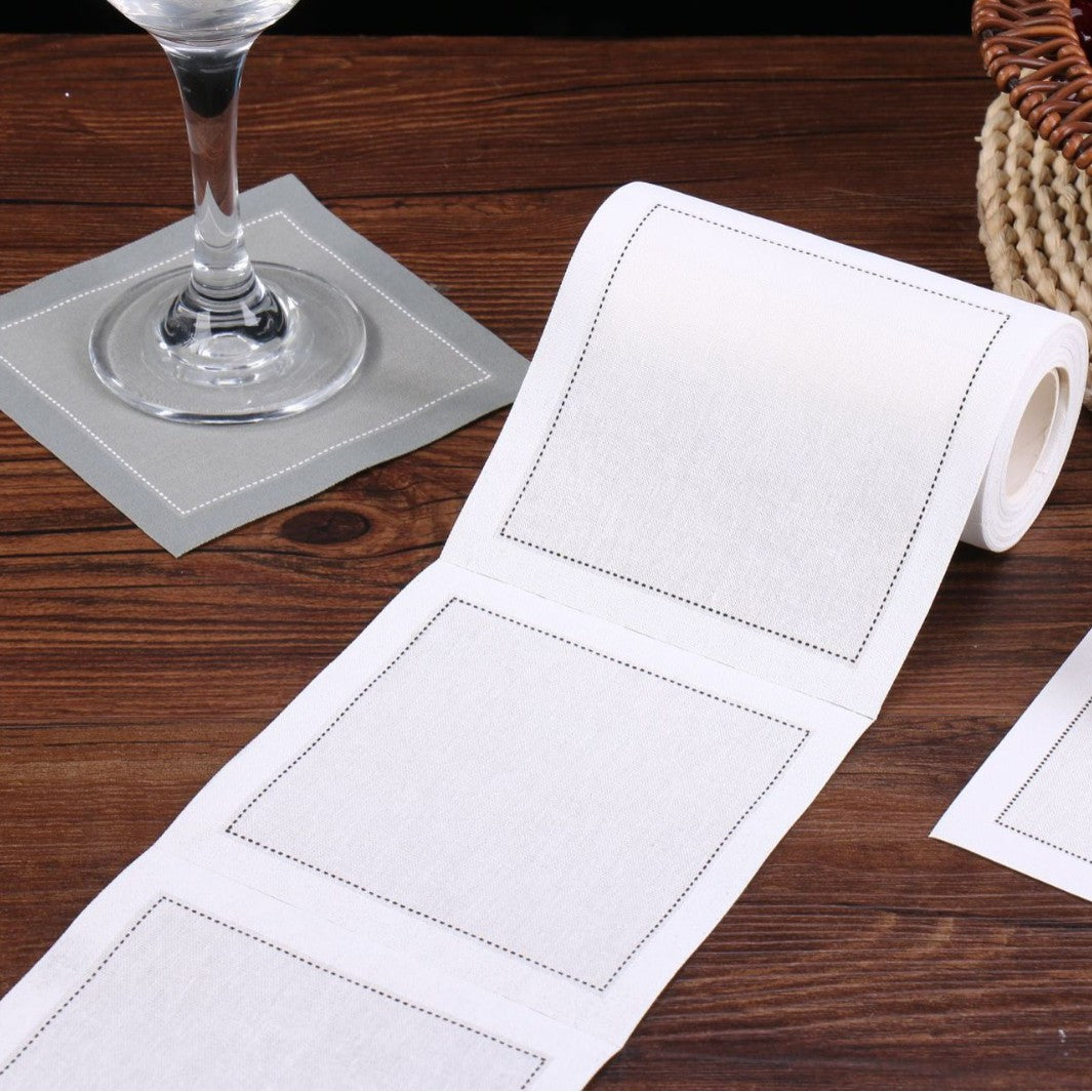 11.5 x 11.5 Premium Tear-off Cotton Coasters Cocktail Coasters for Hotel and Home HLCOA1001